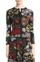 Women's Alexander Mcqueen Cross Stitch Jacquard Cardigan - Black