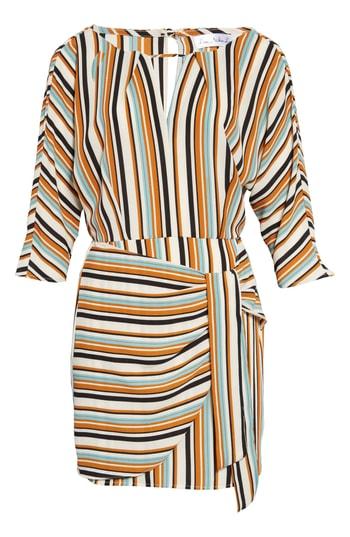 Women's Love, Nickie Lew Stripe Faux Wrap Dress - Metallic