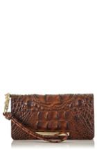 Women's Brahmin Debra Croc Embossed Leather Phone Wallet - Brown