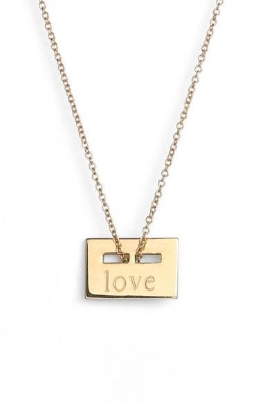 Women's Ginette Ny 'mini Love Plate' Pendant Necklace