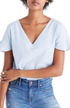 Women's Madewell Sundrift Ruffle Top, Size - Blue
