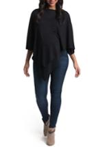 Women's Bun Maternity Cozy Up Maternity/nursing Poncho - Black