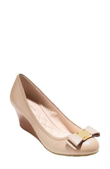 Women's Cole Haan 'tali Grand' Bow Wedge Pump B - Beige