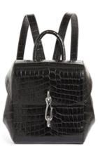 Alexander Wang Hook Mini Croc Embossed Leather Backpack -