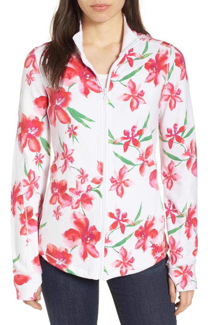 Women's Tommy Bahama Floral Fade Stretch Cotton Zip Jacket