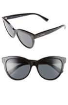 Women's Valentino 54mm Cat Eye Sunglasses - Black