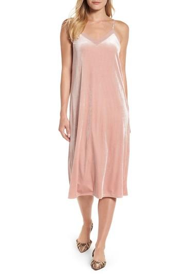 Women's Halogen Velvet Slipdress - Pink