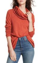 Women's Free People 'beach Cocoon' Cowl Neck Pullover /small - Red