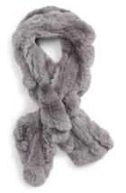 Women's Toria Rose Genuine Rabbit Fur Ruffle Scarf, Size - Grey