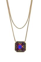 Women's Steve Madden Tubetto Double Strand Crystal Pendant Necklace