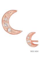 Women's Mini Mini Jewels Diamond Icon Crescent Moon Earring
