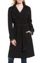 Women's Dkny French Twill Water Resistant Trench Coat - Black