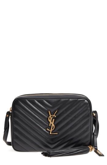 Saint Laurent Medium Lou Calfskin Leather Camera Bag - Black