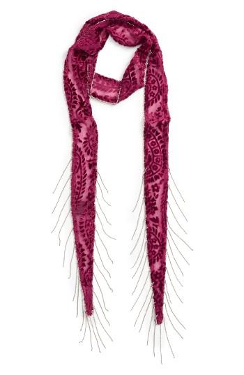 Women's Fantasia Accessories Burnout Velvet Skinny Scarf