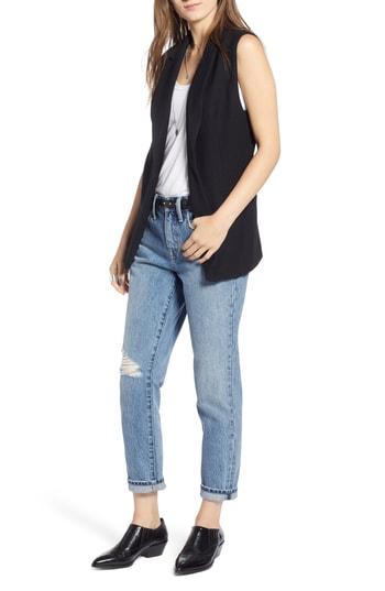 Women's Treasure & Bond Menswear Vest, Size - Black