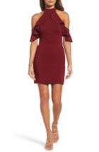Women's La Femme Cold Shoulder Open Back Body-con Dress - Red