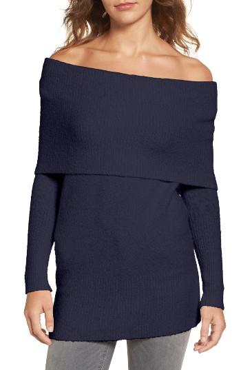 Women's Trouve Off The Shoulder Tunic, Size - Blue