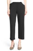 Women's Eileen Fisher Crop Jersey Pants, Size - Black