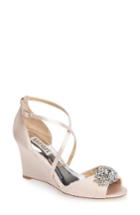 Women's Badgley Mischka Tacey Embellished Strappy Wedge Sandal M - Pink