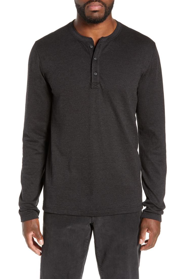 Men's 1901 Double Knit Henley - Grey