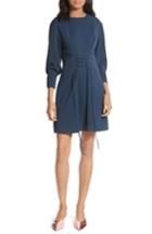 Women's Tibi Lace-up Draped Twill Dress - Blue