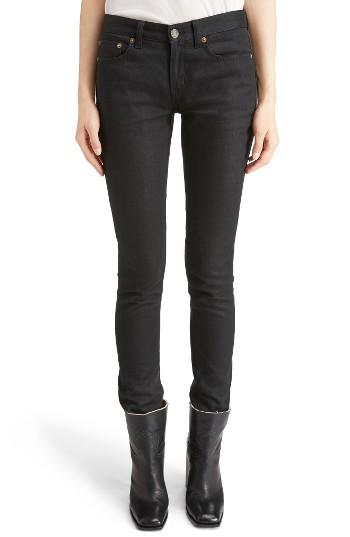 Women's Saint Laurent High Waist Skinny Jeans - Black