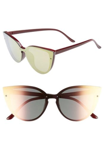 Women's Bp. 52mm Flat Cat Eye Sunglasses - Burgundy/ Green