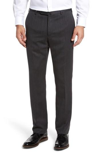 Men's Incotex Benson Flat Front Wool Blend Trousers