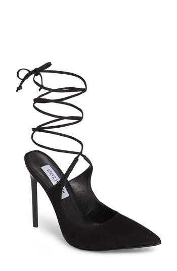 Women's Steve Madden Raven Ankle Wrap Pump .5 M - Black