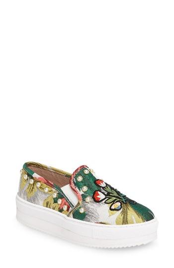 Women's Steve Madden Slick-p Platform Slip-on Sneaker .5 M - White
