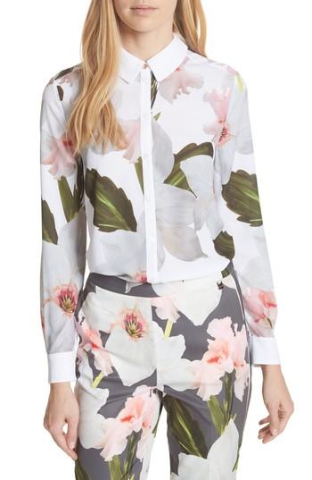 Women's Ted Baker London Chatsworth Bloom Shirt - White