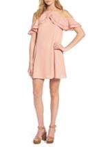 Women's Dee Elly Ruffle Cold Shoulder Dress - Pink