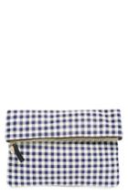 Clare V. Gingham Leather Foldover Clutch -