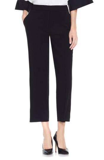 Women's Vince Camuto Texture Base Straight Leg Crop Pants - Black