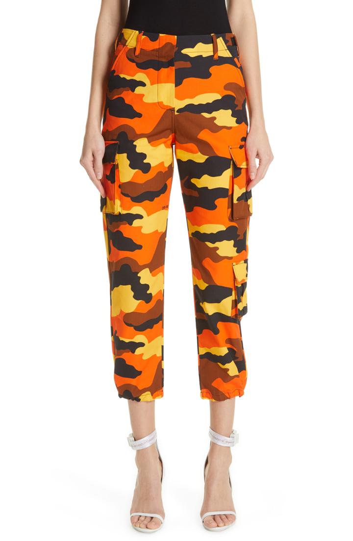 Women's Off-white Camo Cargo Pants Us / 38 It - Orange
