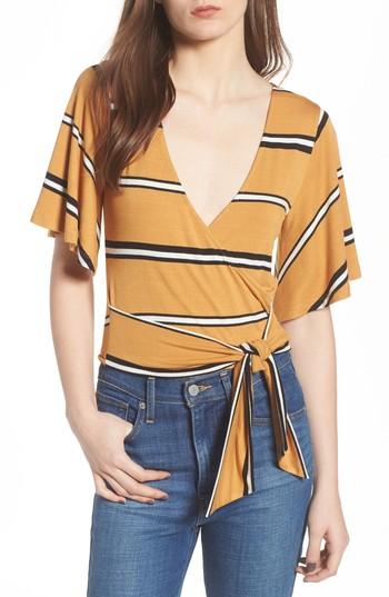 Women's Bp. Tie Front Top, Size - Orange