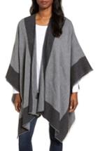 Women's Eileen Fisher Wool Blend Poncho Wrap, Size - Grey
