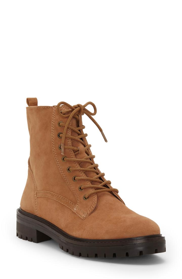 Women's Lucky Brand Idara Lace-up Bootie .5 M - Beige