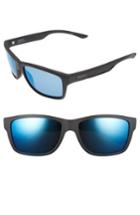 Men's Smith Wolcott 58mm Polarized Sunglasses - Matte Black/ Blue Mirror Lens