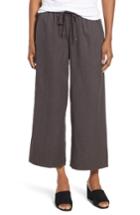 Petite Women's Eileen Fisher Tencel & Linen Crop Pants, Size P - Brown