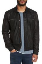 Men's John Varvatos Star Usa Leather Trucker Jacket, Size - Black