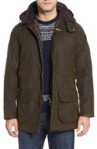 Men's Barbour 'longhurst' Water Resistant Waxed Cotton Jacket With Detachable Hood