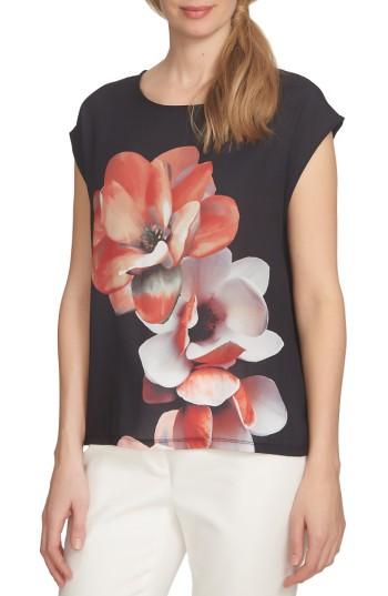 Women's Cece Bloom Mixed Media Tee - Black