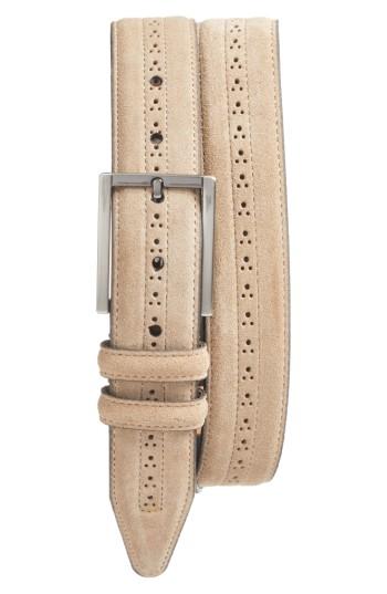 Men's Nordstrom Men's Shop Auburn Suede Belt - Tan Oxford