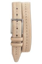 Men's Nordstrom Men's Shop Auburn Suede Belt - Tan Oxford