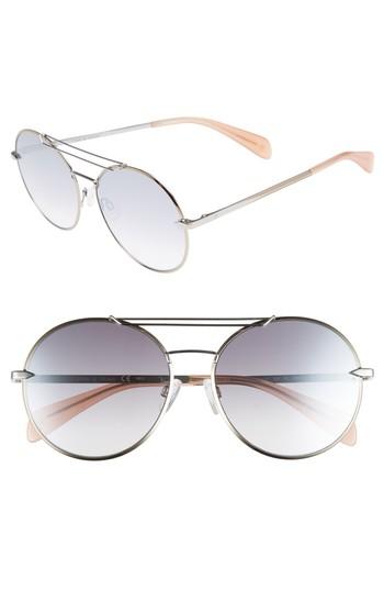 Women's Rag & Bone 59mm Round Metal Aviator Sunglasses - Ruthenium