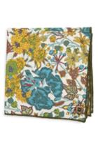 Men's Armstrong & Wilson Flower Pot Cotton Pocket Square, Size - Green