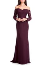 Women's #levkoff Off The Shoulder Three-quarter Sleeve Gown - Red