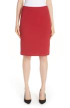 Women's Lafayette 148 New York Coleen Belted Silk Midi Dress (similar To 14w) - Burgundy