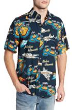 Men's Reyn Spooner Birds In Paradise Modern Fit Shirt, Size - Blue